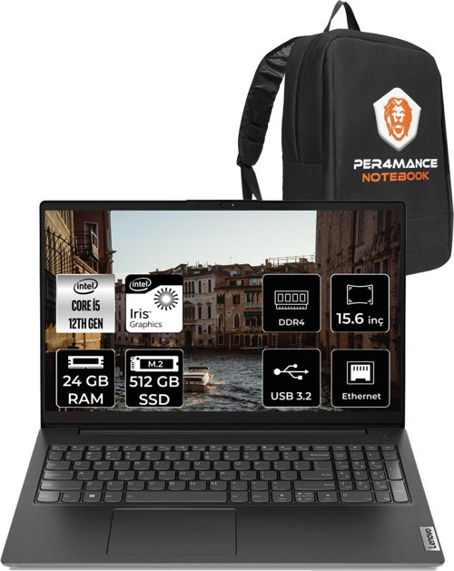 V15 G3 İ5-1235U 24Gb 512Gb Ssd 15.6" Fhd Fdos 82Tt008Ptx & Per4 Çanta
