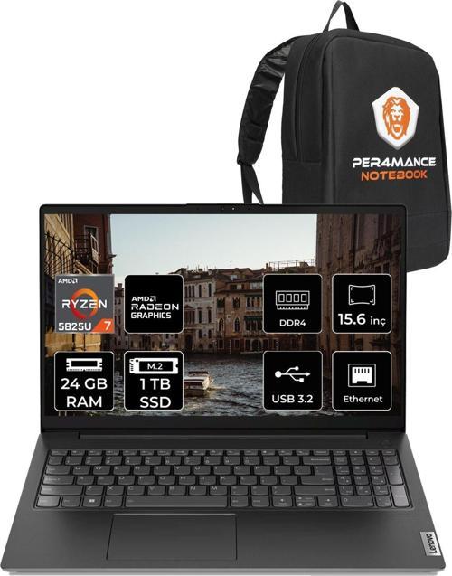 V15 G3 Amd R7 5825U 24Gb 1Tb Ssd 15.6" Fhd Fdos 82Tv004Mtx & Per4 Çanta