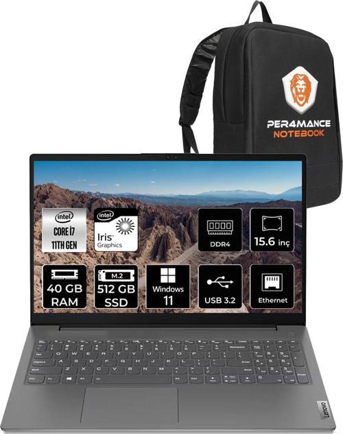 V15 G2 İ7 -1165G7 40Gb 512Gb Ssd 15.6" Fhd W11Pro 82Kb00Cbtx & Per4 Çanta