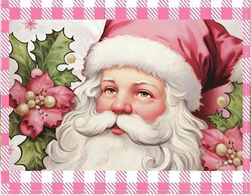 Noel Baba Santa Claus Desenli Amerikan Servisi Dikdörtgen 35 X 50 Cm