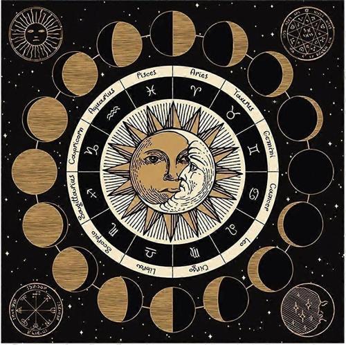 Malzemeleri, Tarot Bezi Astroloji Tarot Duvar Dekoru, Kutsal Bez