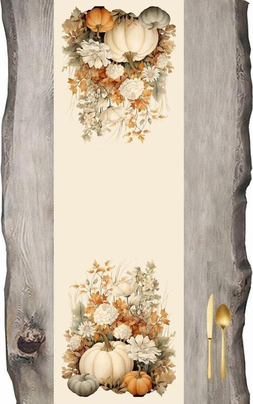 Sonbahar Serisi Balkabakları - Balkabağı Ranır- Runner 45 X 140 Cm