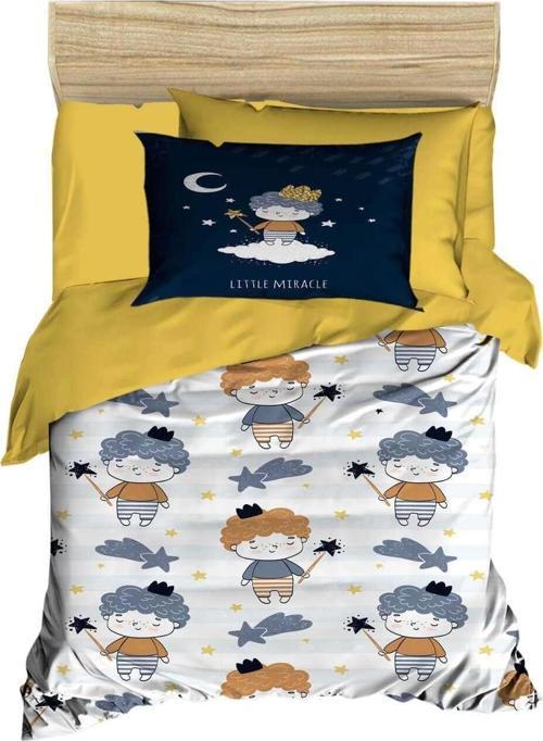 Dijital Baskılı 3d Pamuklu Yenidoğan Bebek Nevresim Takımı Little Miracle White