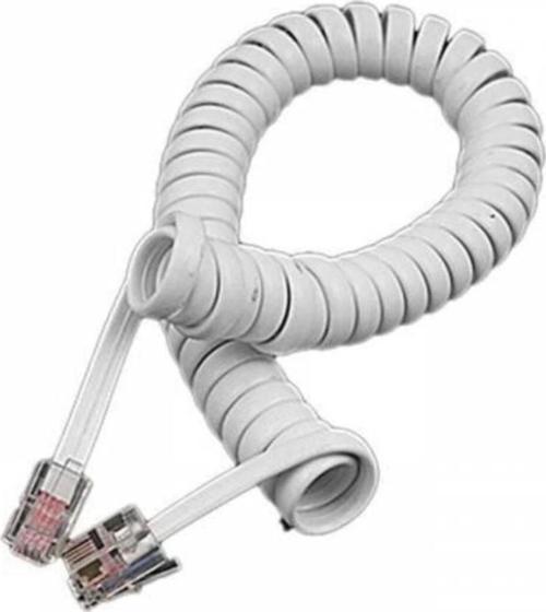 Spiralli Telefon Ahize Kablosu - Beyaz