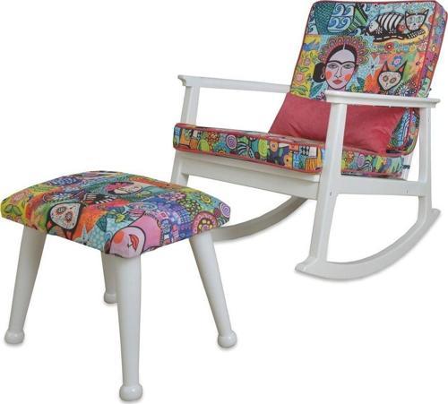 İskandinav Puflu Lake Diego Minderli Puflu Sallanan Sandalye Dinlenme Koltuğu