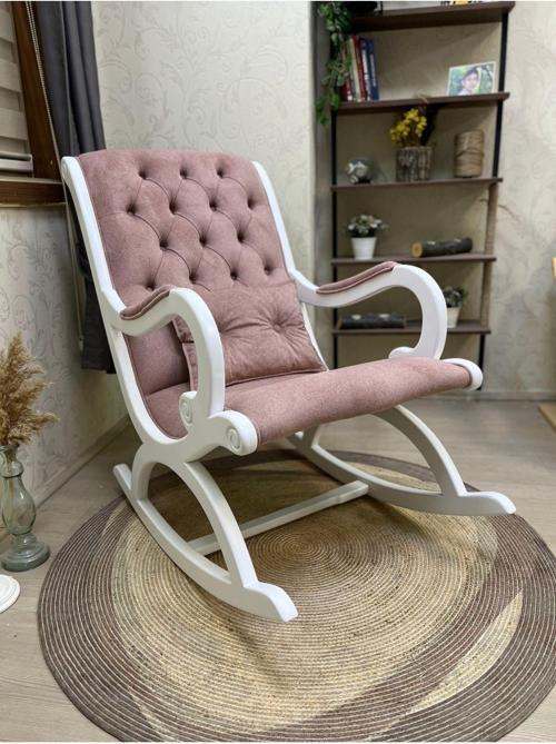 Rustik Lake Natura Pembe Sallanan Sandalye Dinlenme Emzirme Baba Tv Okuma