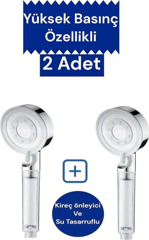 2 Adet Su Tasarruflu Ve Kireç Önleyici Özellikli Beyaz Duş Başlığı