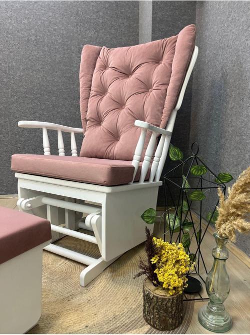 Mama Puflu Pembe Sallanan Sandalye Sallanan Koltuk Emzirme Koltuğu