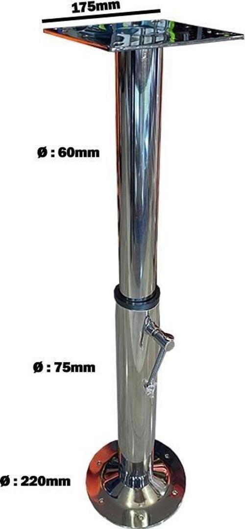 MASA VE KOLTUK AYAĞI 2 KADEMELİ KROM 53-90CM TEKNE, YAT VE KARAVAN
