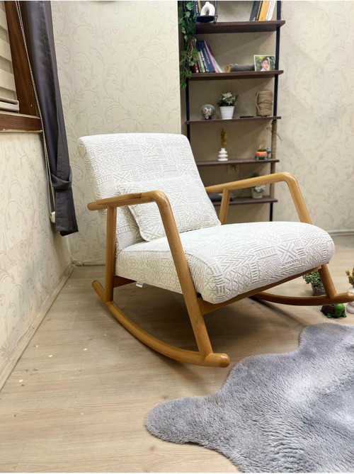 Minito Naturel Şönil Krem Sallanan Sandalye Dinlenme Koltuğu