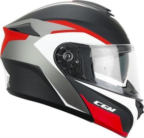 568G BER DRESDA ÇENE AÇILIR MOTOSİKLET KASKI KIRMIZI-SİYAH / M