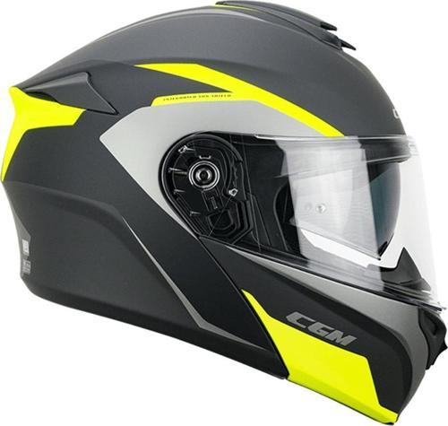 568G BER DRESDA ÇENE AÇILIR MOTOSİKLET KASKI SARI-GRİ / S