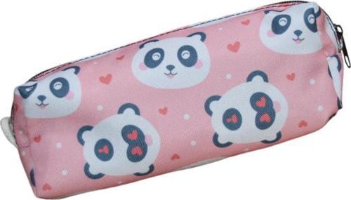 Pembe Panda Desenli Tatlı Kalemlik - Okul Kalemliği-Makyaj Çantası