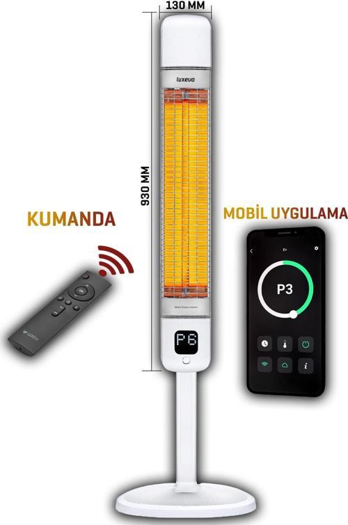 Kule Tipi Elektrikli Isıtıcı Smart-fr Akıllı Karbon Infrared Su Geçirmez Ip55 2500w