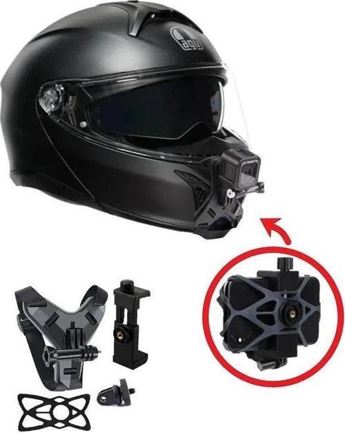 Motosiklet Aksiyon Kamera Kask Alt Çene Bağlantı Aparatı Telefon Tutucu Set Go Pro Supermoto