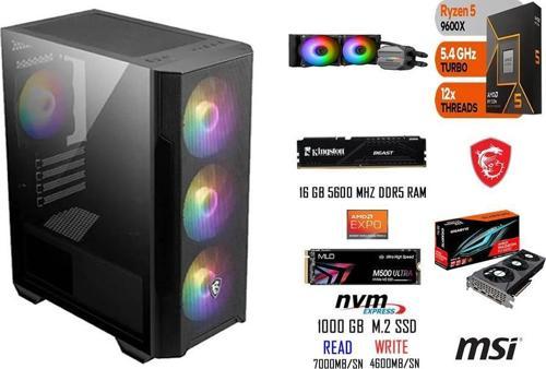 AMD RYZEN 5 9600X 16 GB 1 TB SSD RX 6600 GAMİNG SİSTEM