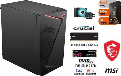 AMD RYZEN 5 9600X 48 GB RAM 1 TB SSD Lİ MSI OFİCE PC