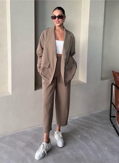 Haki Holly Cepli Blazer Ceket Pantolon Takım - 8440
