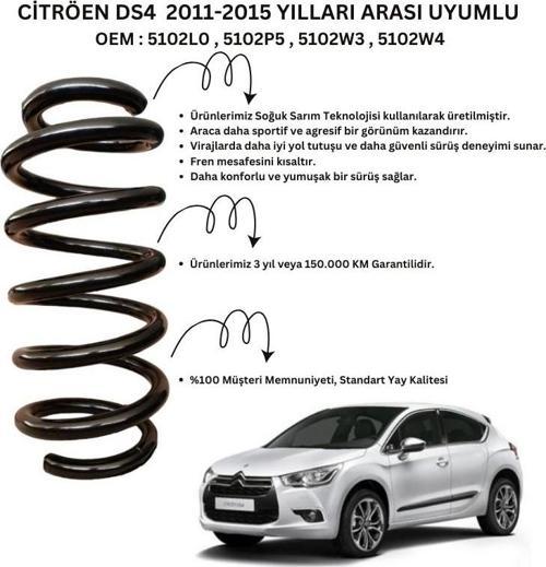 2011-2015 Citröen DS4 İçin Standart Yay ST106052R - 2 Adet Arka Helezon Yay Takımı