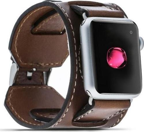 Apple Watch Uyumlu Deri Kordon 38-40-41mm Cuff Taba