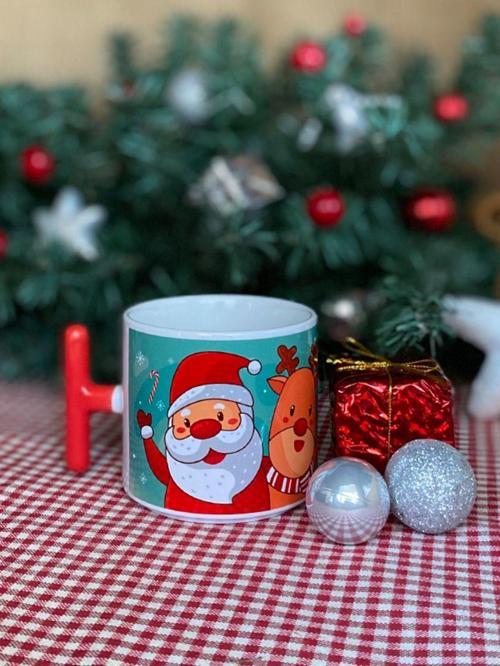 İsme Özel Noel Babalı Kupa, Kişiye Özel Kupa, Porselen T Kupa, Yılbaşı Hediyesi