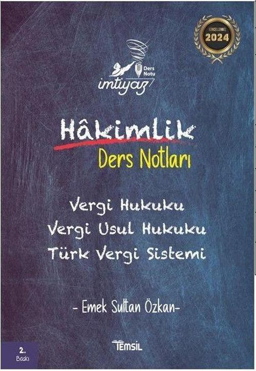 İmtiyaz Vergi Hukuku Vergi Usul Hukuku Türk Vergi Sistemi Hakimlik Ders Notları