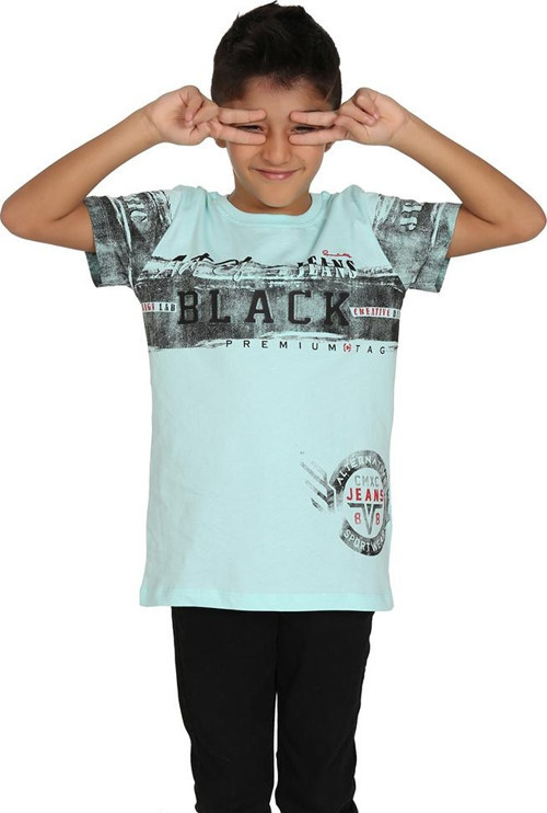 Toontoy Erkek Çocuk T-Shirt Black Baskılı