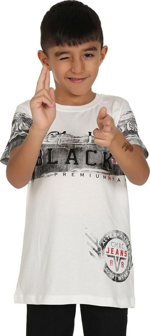 Toontoy Erkek Çocuk T-Shirt Black Baskılı