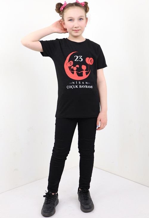 Toontoy Unisex Çocuk 23 Nisan Baskılı Tişört