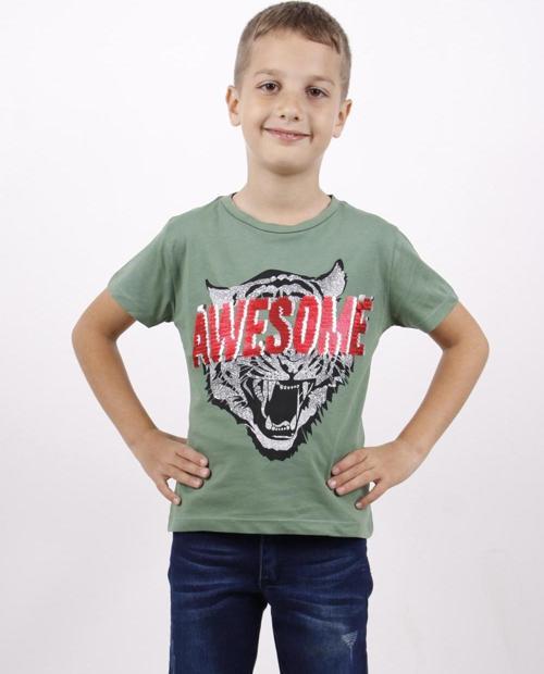 Toontoy Erkek Çocuk Awesome Pul Nakışlı T-Shirt