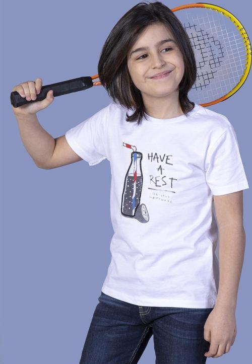 Erkek Çocuk Cola Baskılı Tişört