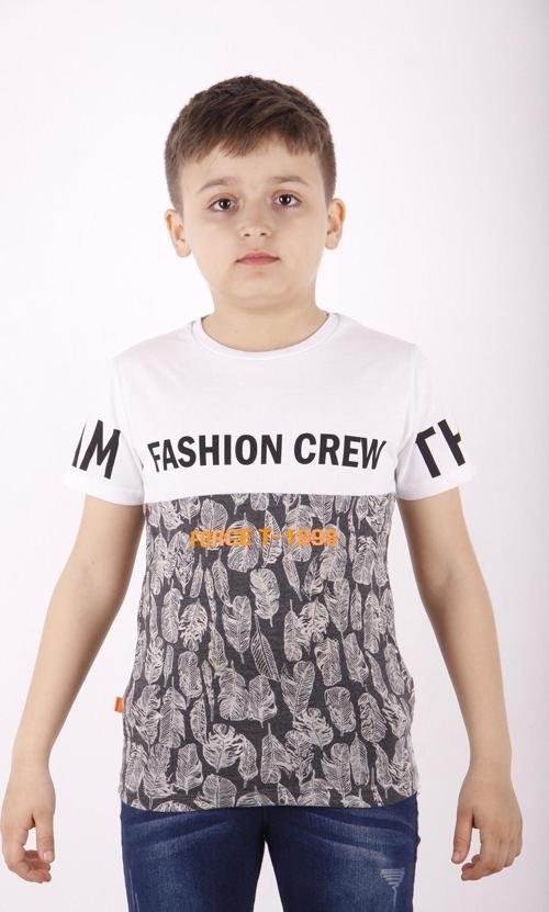Toontoy Erkek Çocuk Fashion Crew Baskılı Garnili Tişört
