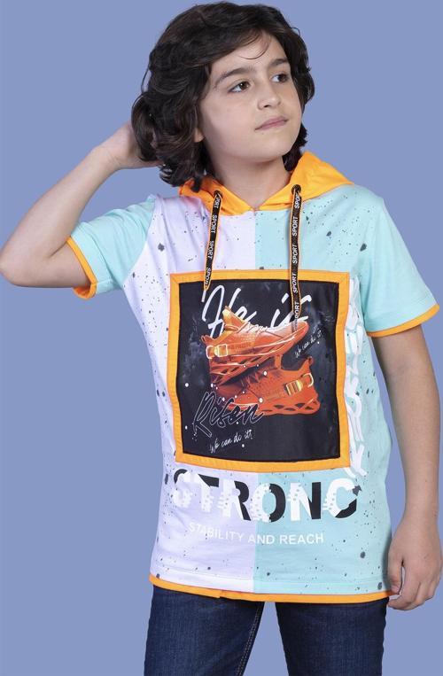 Toontoy Erkek Çocuk Garni Detaylı Baskılı Tişört