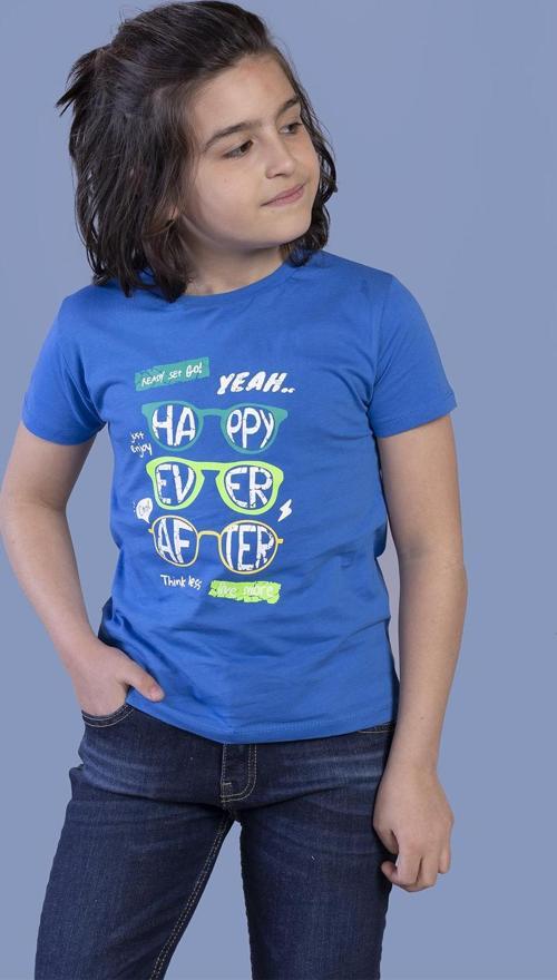 Toontoy Erkek Çocuk Gözlük Baskılı Tişört