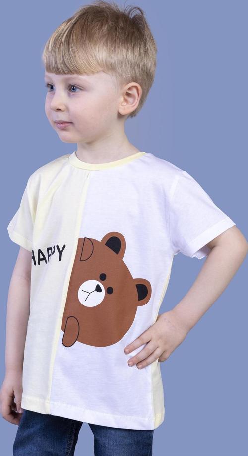 Toontoy Erkek Çocuk İki Renkli Ayıcık Baskılı Tişört