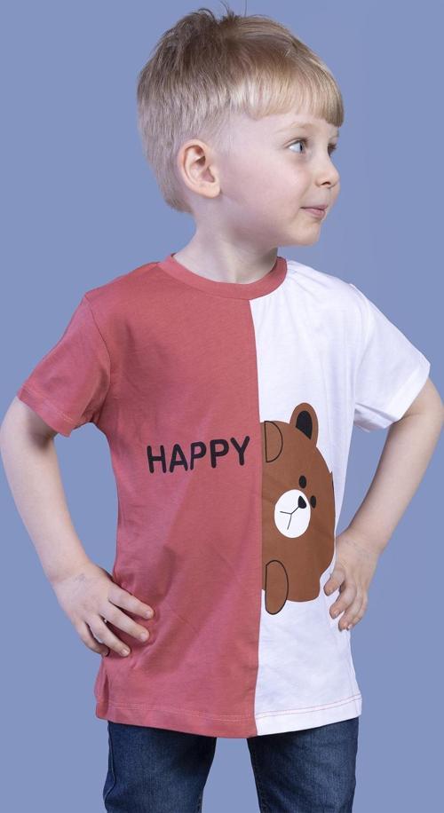 Toontoy Erkek Çocuk İki Renkli Ayıcık Baskılı Tişört