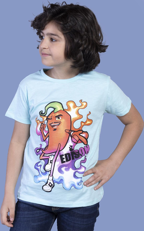 Toontoy Erkek Çocuk Acı Biber Baskılı Tişört