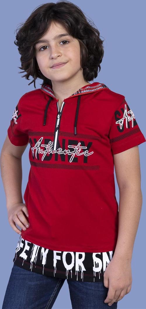 Toontoy Erkek Çocuk Kapüşonlu Garni Detaylı Tişört