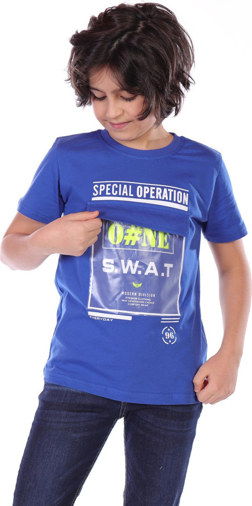 Toontoy Erkek Çocuk Süs Cepli Special Operation Baskılı Tişört