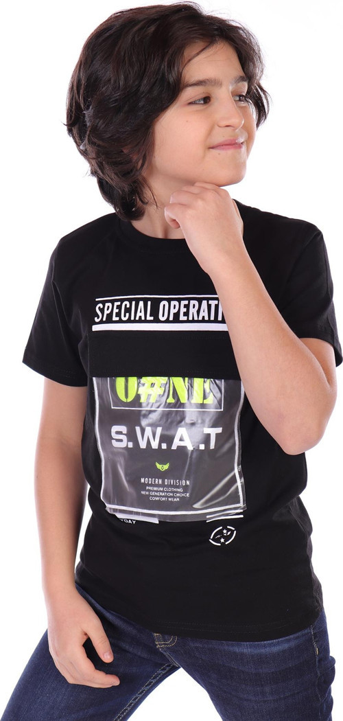 Toontoy Erkek Çocuk Süs Cepli Special Operation Baskılı Tişört