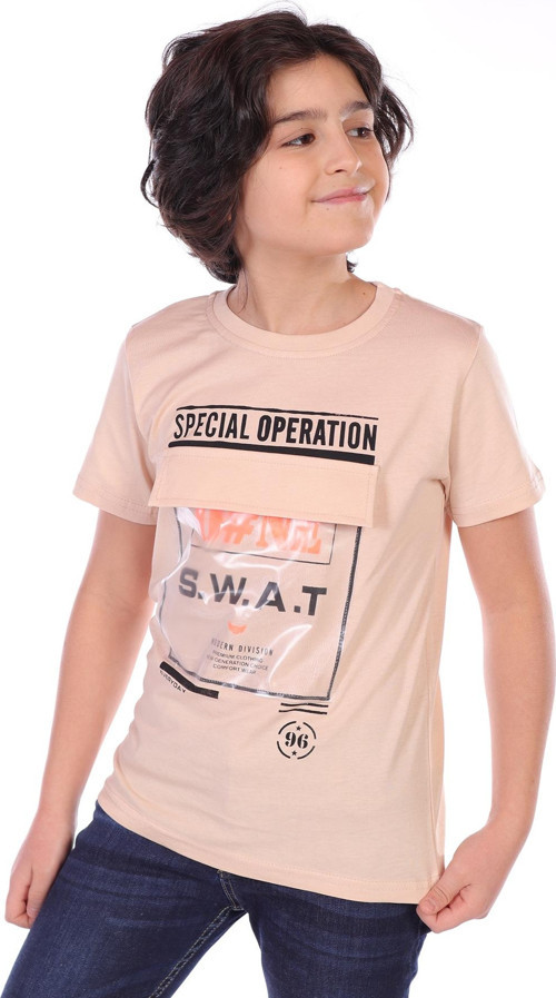 Toontoy Erkek Çocuk Süs Cepli Special Operation Baskılı Tişört