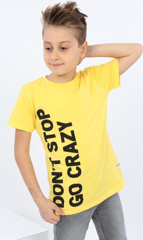 Toontoy Erkek Çocuk Dont Stop Go Crazy Baskılı Tişört