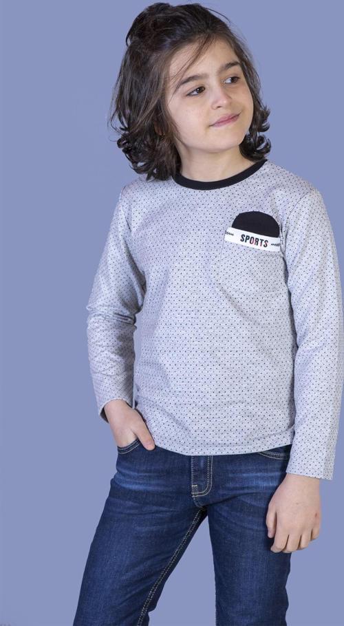 Toontoy Erkek Çocuk Cep Üstü Şerit Detaylı Tişört