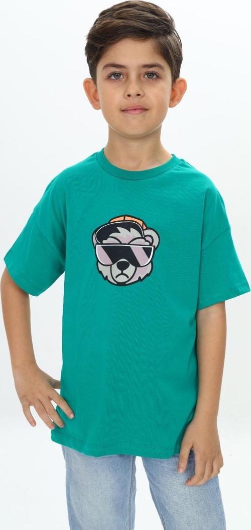 Toontoy Erkek Çocuk Şapkalı Ayı Baskılı Tişört