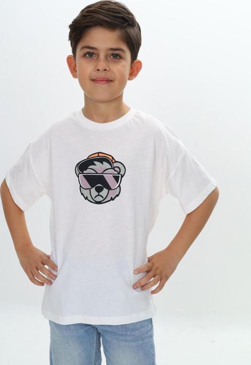 Toontoy Erkek Çocuk Şapkalı Ayı Baskılı Tişört