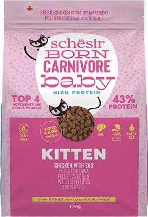 Born Carnivore Baby Tavuklu ve Yumurtalı Yavru Kedi Maması 1,25kg