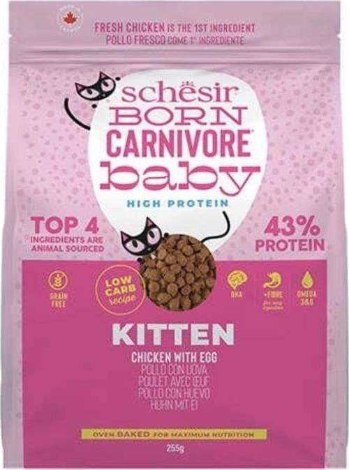Born Carnivore Baby Tavuklu ve Yumurtalı Yavru Kedi Maması 255gr