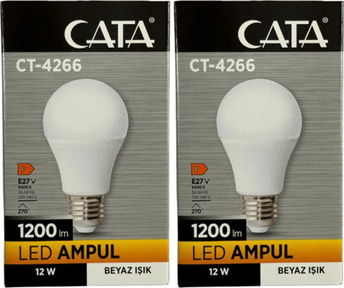 Ct-4266 12W 6400K (Beyaz Işık) E27 Duylu Led Ampul (2 Adet)