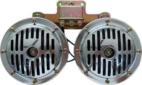 Dı dıt korna 12v roleli super ton büyük 13mm nikel set / SSKO64