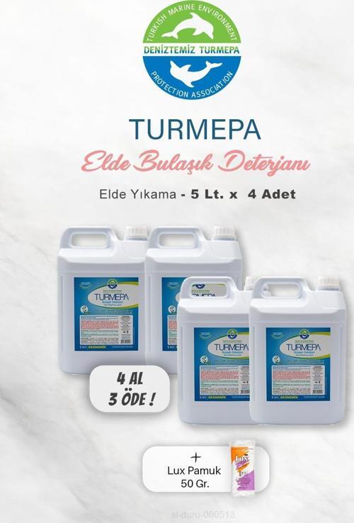 4 AL 3 ÖDE Turmepa Elde Yıkama Bulaşık Deterjanı 5 Litre, Pamuk